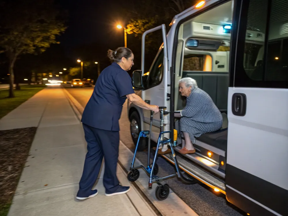 Patient transport vehicle - rear view