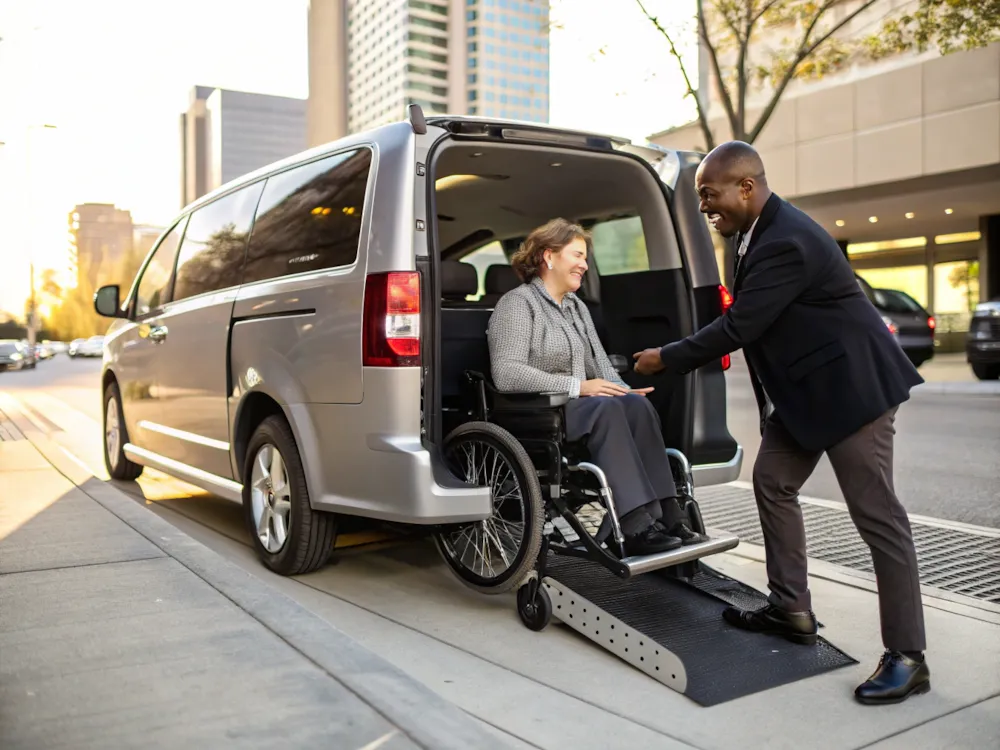 Transport van with ramp access